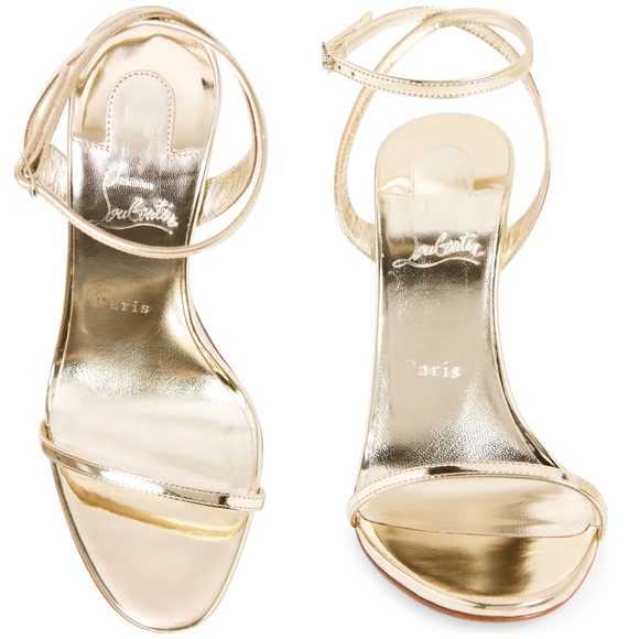 Christian Louboutin Gold Arch Queen Crystal Embellished Sandal Heels - Picture 5 of 13